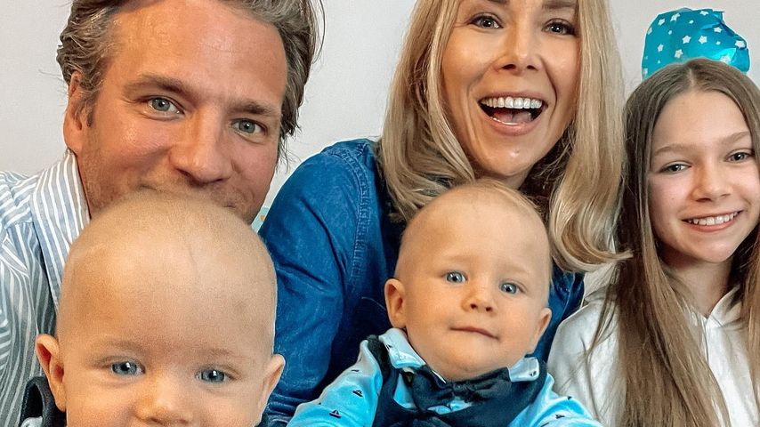 Tanja Szewczenko und ihre Familie im April 2022