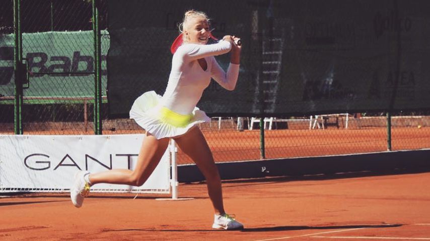 Tayisiya Morderger bei einem Tennisturnier in Tschechien, Juni 2017