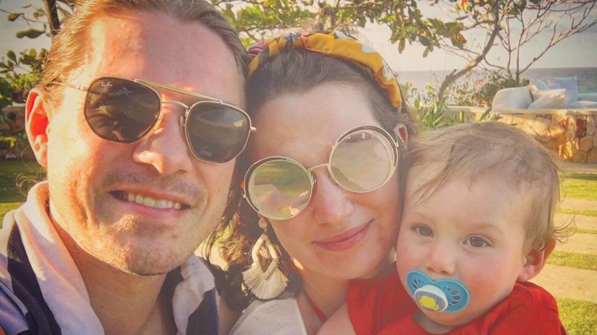 Taylor Hanson mit seiner Frau und einem seiner Kinder, Februar 2020