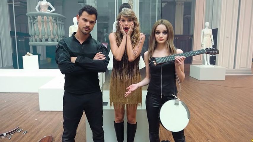 Taylor Lautner, Taylor Swift und Joey King am Set von "I Can See You"