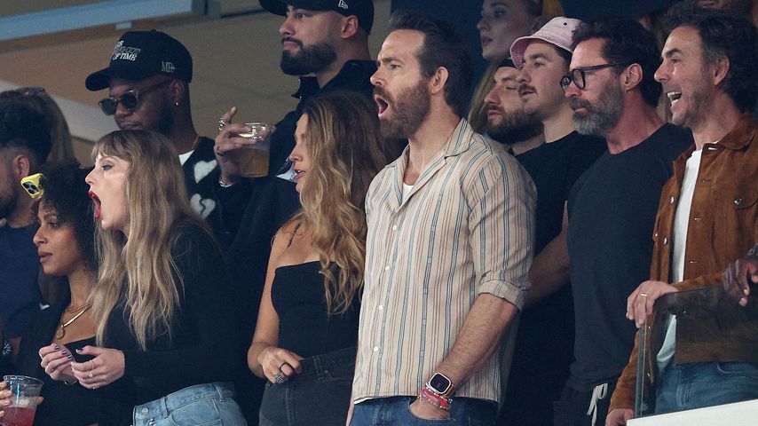 Taylor Swift, Blake Lively, Ryan Reynolds und Hugh Jackman, Oktober 2023