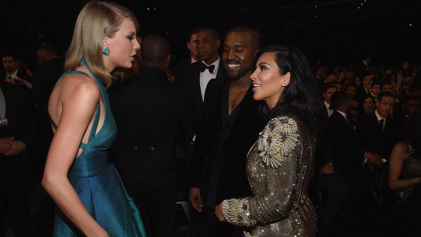 Taylor Swift, Kanye West und Kim Kardashian, im Februar 2008
