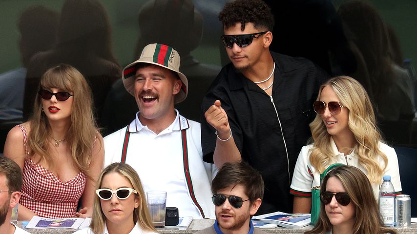 Taylor Swift, Travis Kelce, Patrick und Brittany Mahomes bei den US Open im September 2024