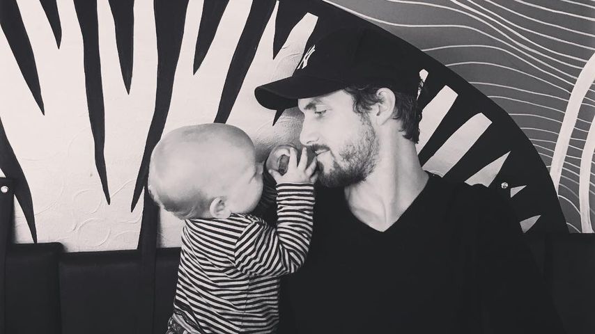 Thaddäus Meilinger mit seinem Sohn, September 2017