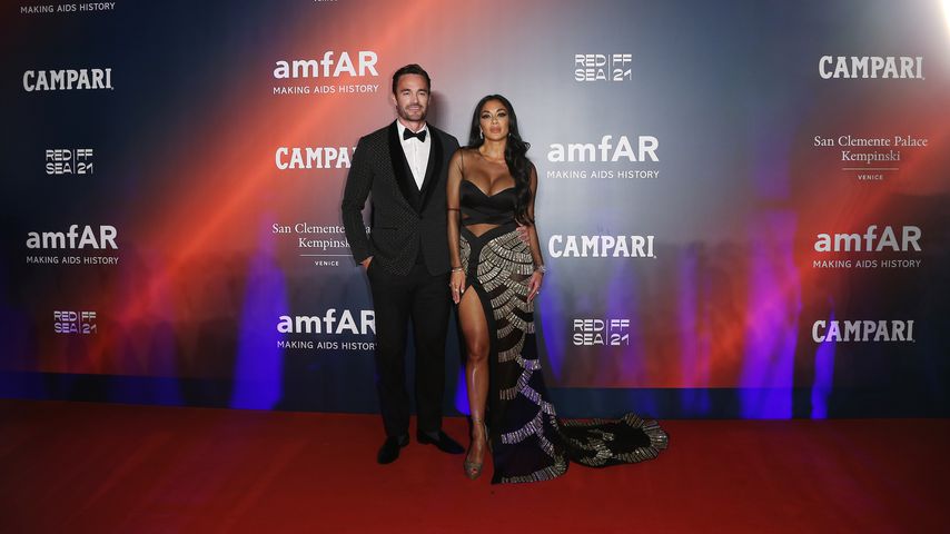 Thom Evans und Nicole Scherzinger bei dem amfAR-Event, Filmfestspiele Venedig 2021
