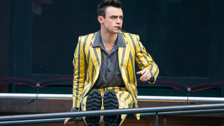 Thomas Doherty am Set von "Gossip Girl"