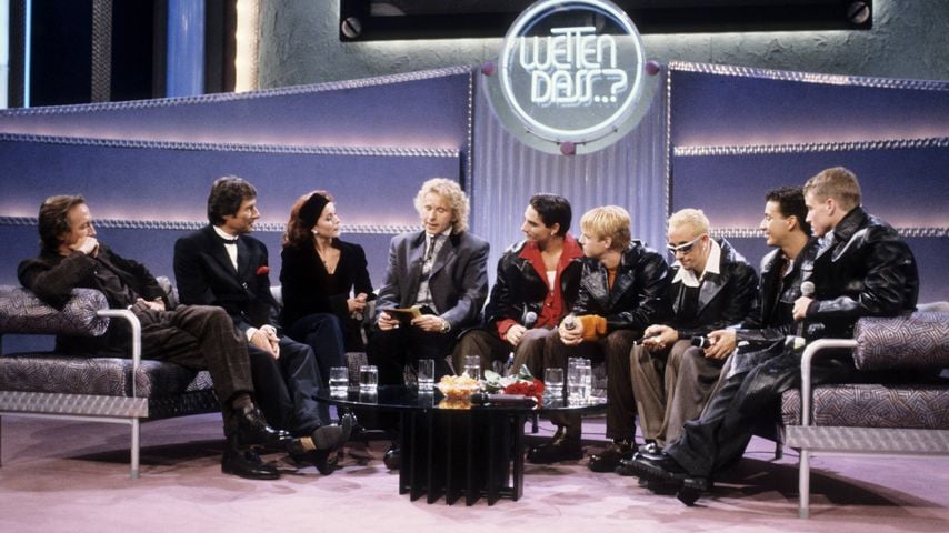 Thomas Gottschalk mit Marius Müller-Westernhagen, Udo Jürgens, Esther Schweins und den Backstreet Boys bei "Wetten, dass..?"