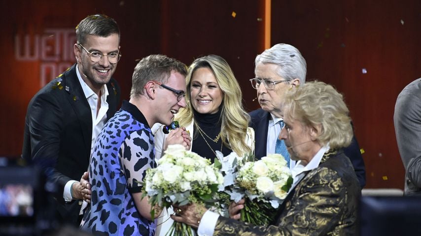 Thomas Gottschalk mit seinen Gästen bei "Wetten, dass..?"