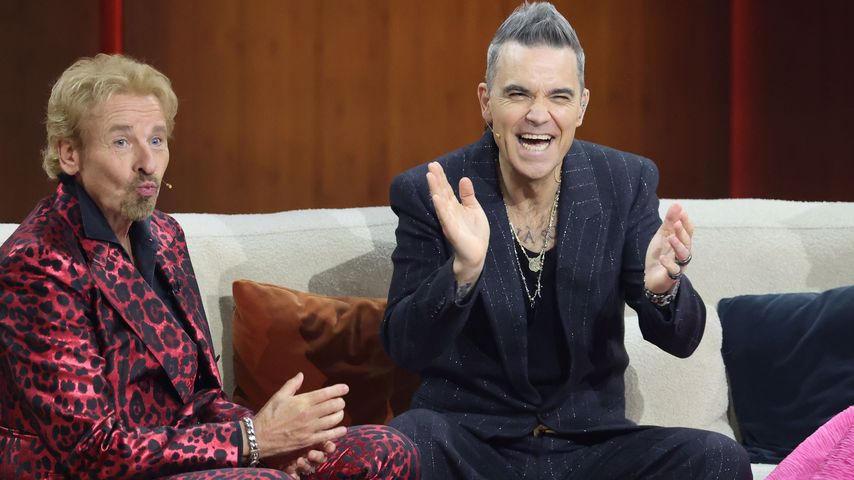 Thomas Gottschalk und Robbie Williams bei "Wetten, dass...?" im November 2022