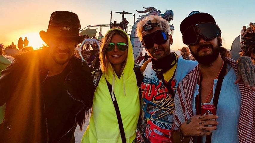 Thomas Hayo, Heidi Klum, Bill und Tom Kaulitz im September 2018