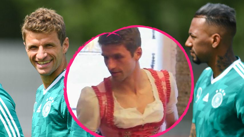 Thomas Müller im Dirndl: So gratuliert ihm Kumpel Boateng