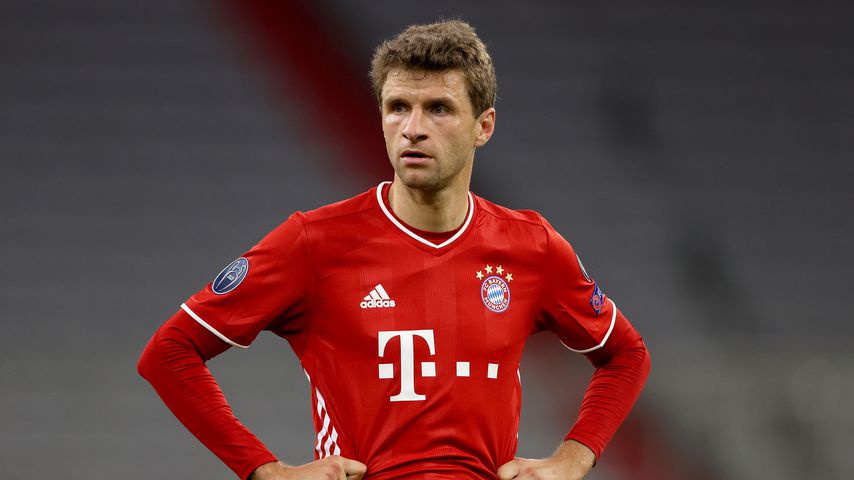 Thomas Müller beim Spiel des FC Bayern München gegen Atlético Madrid