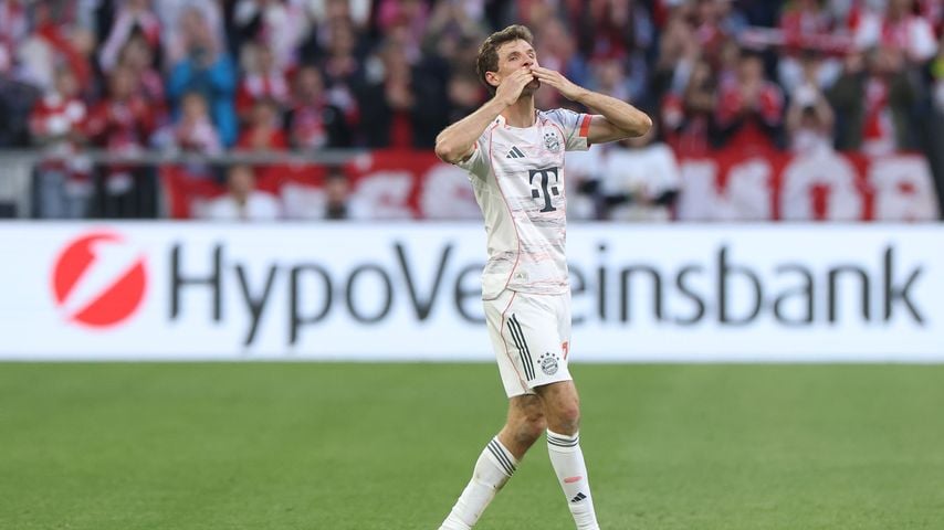 Thomas Müller bei seinem letzten Heimspiel für Bayern München