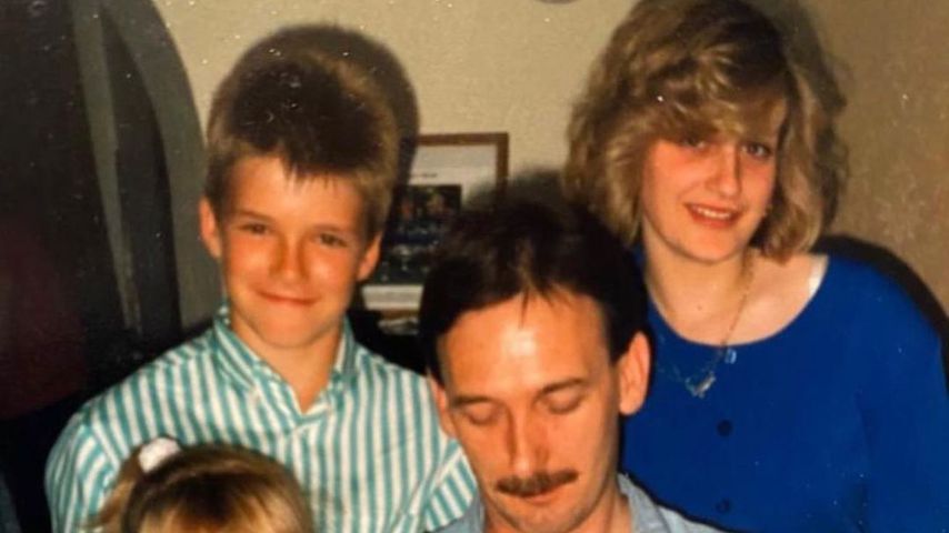 Throwback-Bild von David Beckham und seiner Familie