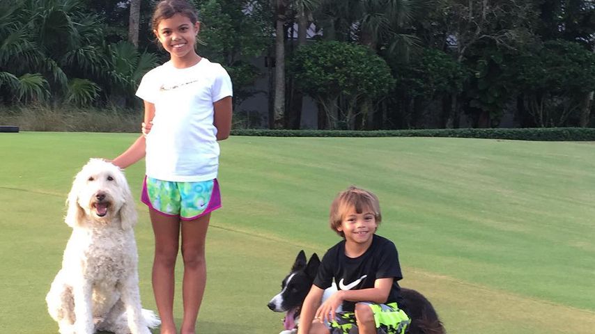 Tiger Woods Kinder Sam und Charlie, 2015