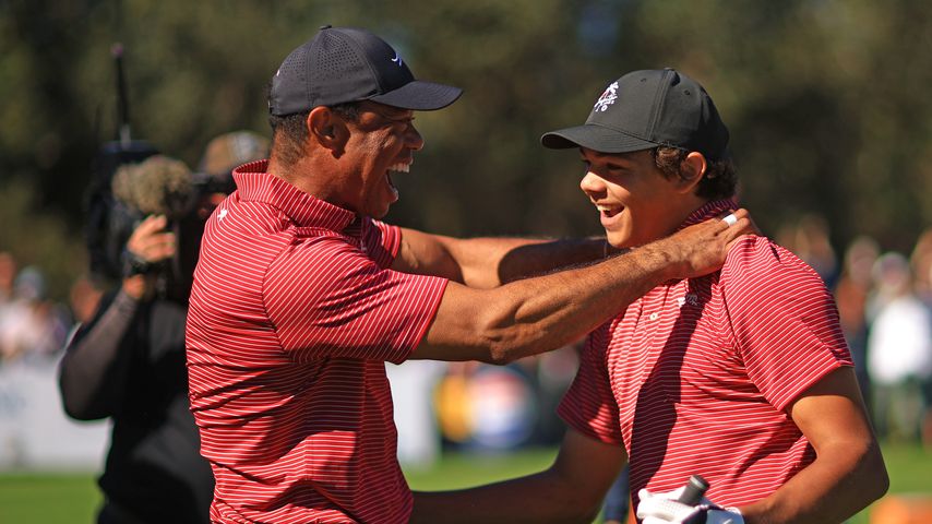 Tiger Woods und sein Sohn Charlie bei der PNC Championship, Dezember 2024