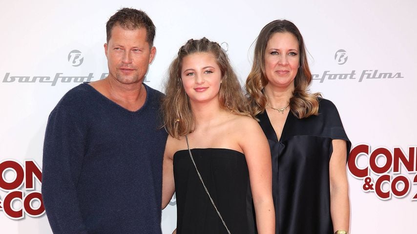Til, Emma und Dana Schweiger im Jahr 2017