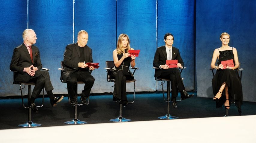 Tim Gunn, Michael Kors, Nina Garcia, Zac Posen und Heidi Klum in einer Episode von "Project Runway"