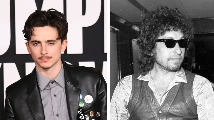 Collage: Timothée Chalamet und Bob Dylan