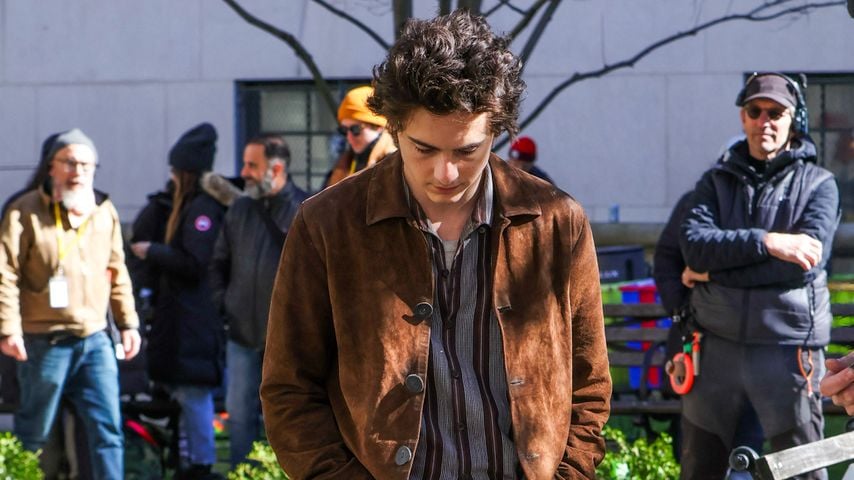Timothée Chalamet bei den Dreharbeiten von "A Complete Unknown"