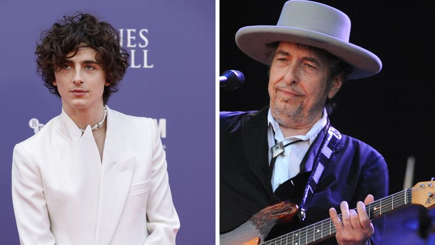 Collage: Timothée Chalamet und Bob Dylan