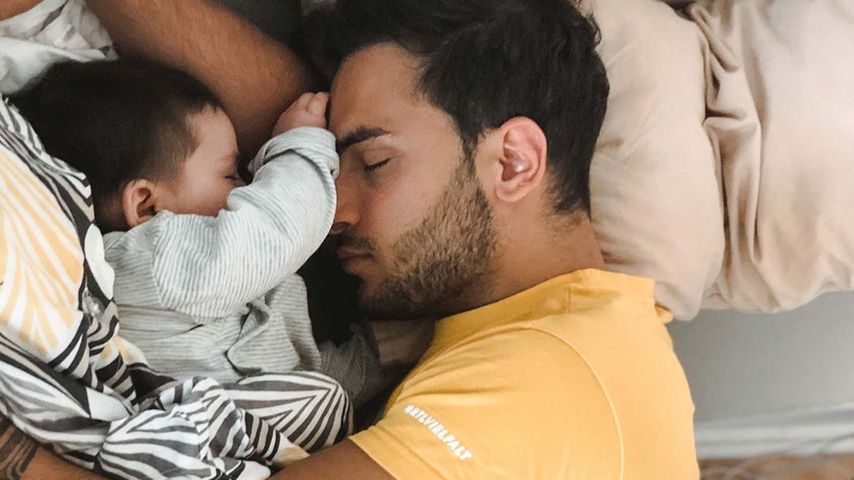 Timur Ülker und sein Sohn Ilay Kaan in Hamburg im April 2020