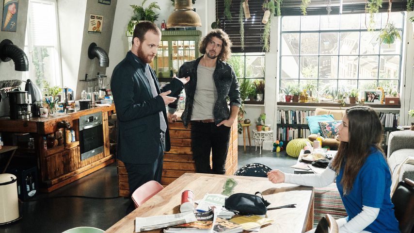 Tobias (Patrick Müller), Luke (Jakob Graf) und Vivien (Sharon Berlinghoff) bei "Unter uns"