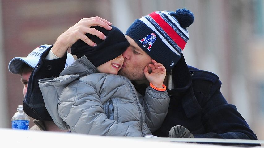 Tom Brady mit seinem Sohn Benjamin, Februar 2015