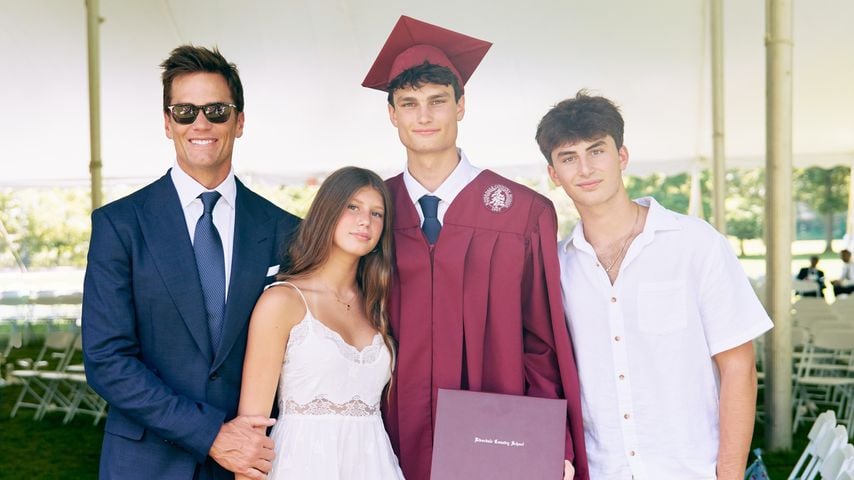 Tom Brady mit seinen Kindern Vivian, Jack und Benjamin, Juni 2026