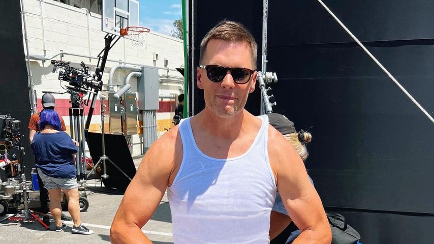 Tom Brady bei einem Filmset