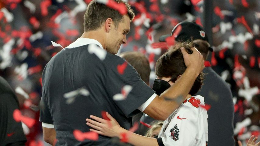 Tom Brady mit seinem Sohn im Februar 2021