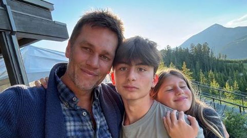 Tom Brady und seine Kinder Benjamin Brady und Vivian Lake Brady, 2024