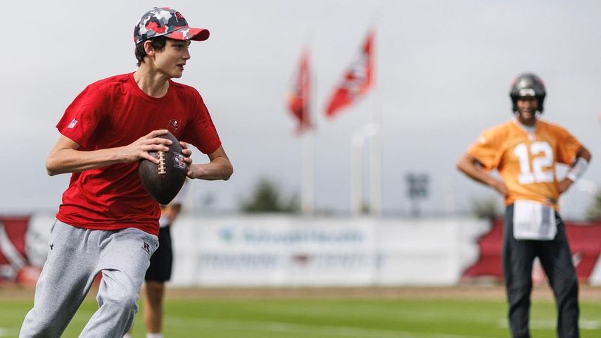 Tom Bradys Sohn Jack während eines Football-Spieles im November 2022