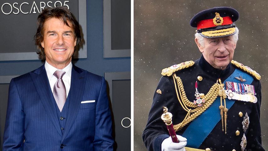 Tom Cruise grüßt König Charles aus einem Flugzeugcockpit!