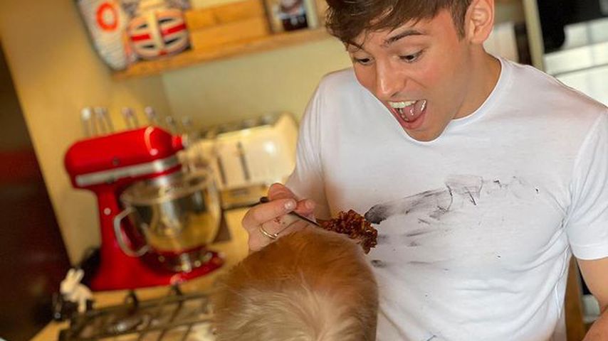 Tom Daley mit seinem Sohn Robbie