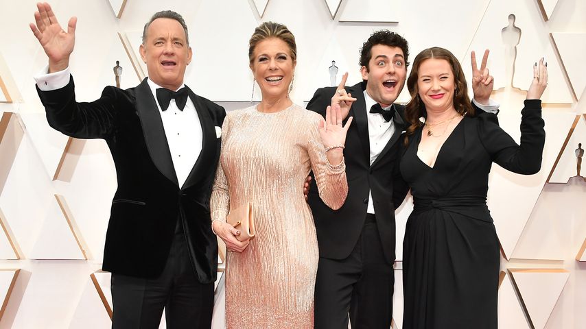 Tom Hanks mit seiner Frau Rita Wilson und seinen Kindern Truman und Elizabeth bei den Oscars 2020