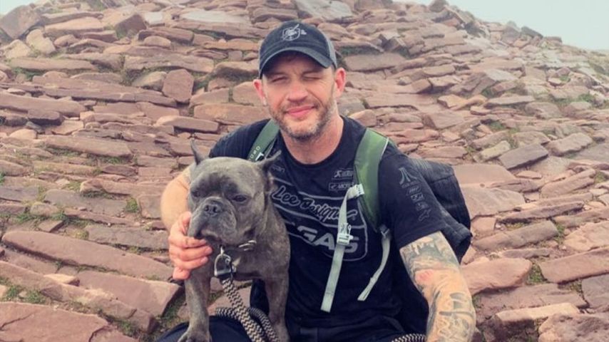Tom Hardy mit seinem Hund Blue, 2024