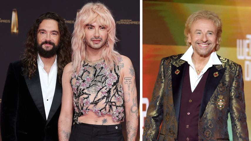 Collage: Tom Kaulitz, Bill Kaulitz und Thomas Gottschalk