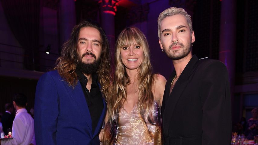 Tom Kaulitz mit seiner Frau Heidi Klum und Zwillingsbruder Bill Kaulitz, Oktober 2019