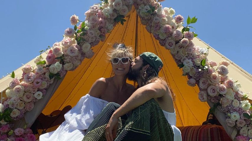 Blumen am Zelt: So verbrachte Heidi Klum ersten Hochzeitstag