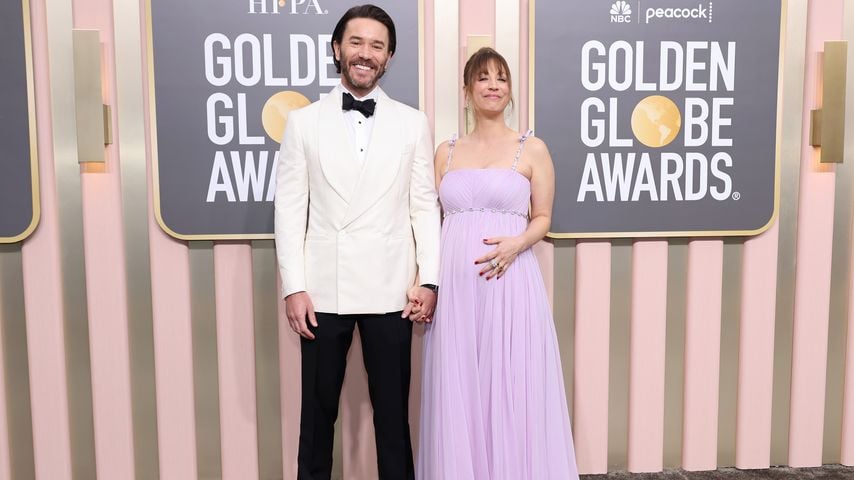 Tom Pelphrey und Kaley Cuoco während der Golden Globe Awards