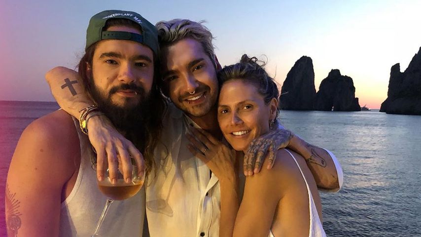 Tom und Bill Kaulitz mit Heidi Klum im August 2019 auf Capri