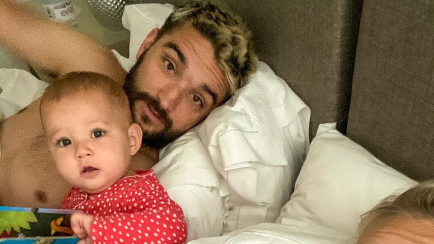 Tom und Kelsey Parker mit ihrer Tochter Aurelia im August 2020