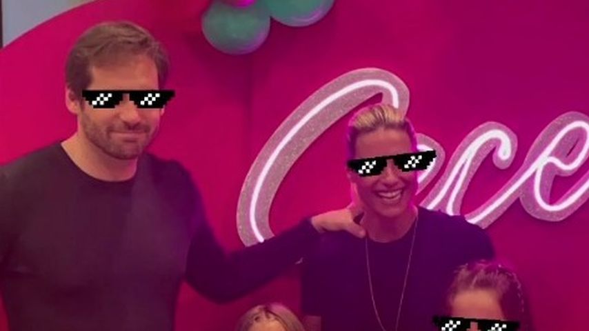 Tomaso Trussardi und Michelle Hunziker mit ihren Töchtern Celeste und Sole