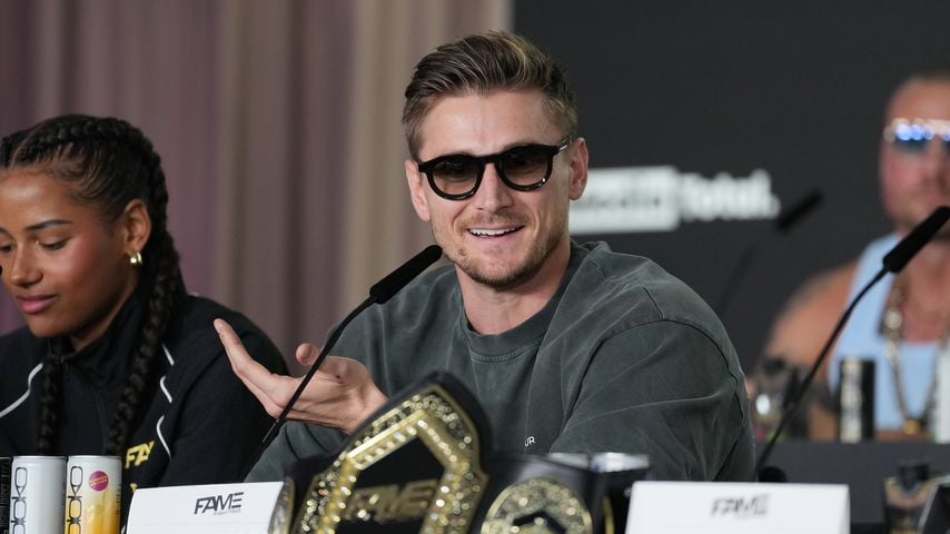 Tommy Pedroni bei der Pressekonferenz zu Fame Fighting 2026 im Atlantic Hotel Essen