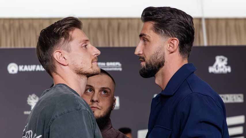 Tommy Pedroni und Lorik Bunjaku bei der Pressekonferenz zu Fame Fighting 4 im Atlantic Hotel Essen