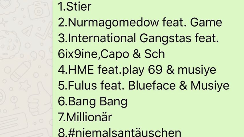 Tracklist von Farid Bangs Tape "Torremolinos"