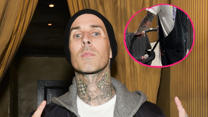 Liebevoller Vater: Travis Barker schiebt Rocky im Babywagen!
