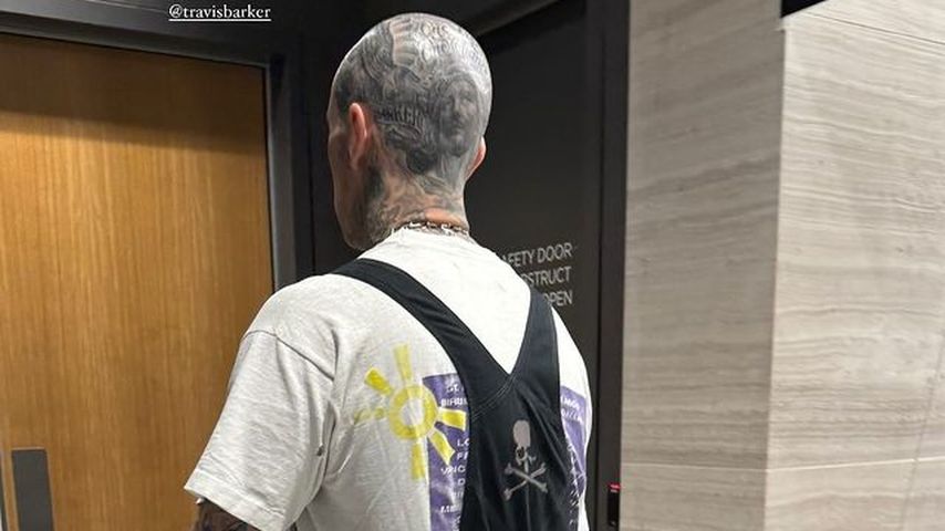 Travis Barker mit Baby Rocky, Februar 2024