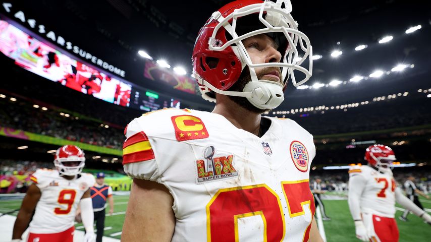 Travis Kelce beim Super Bowl LIX, Februar 2025
